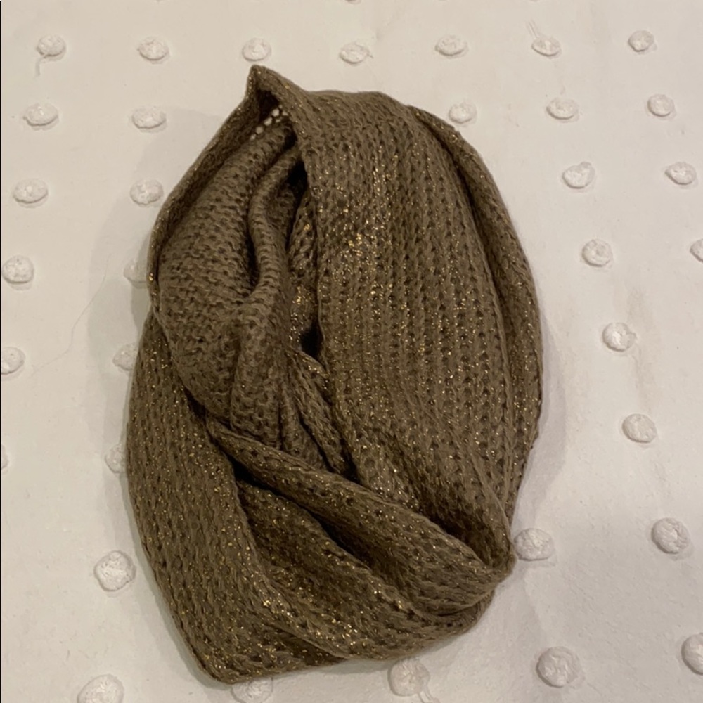 Sparkly taupe infinity scarf